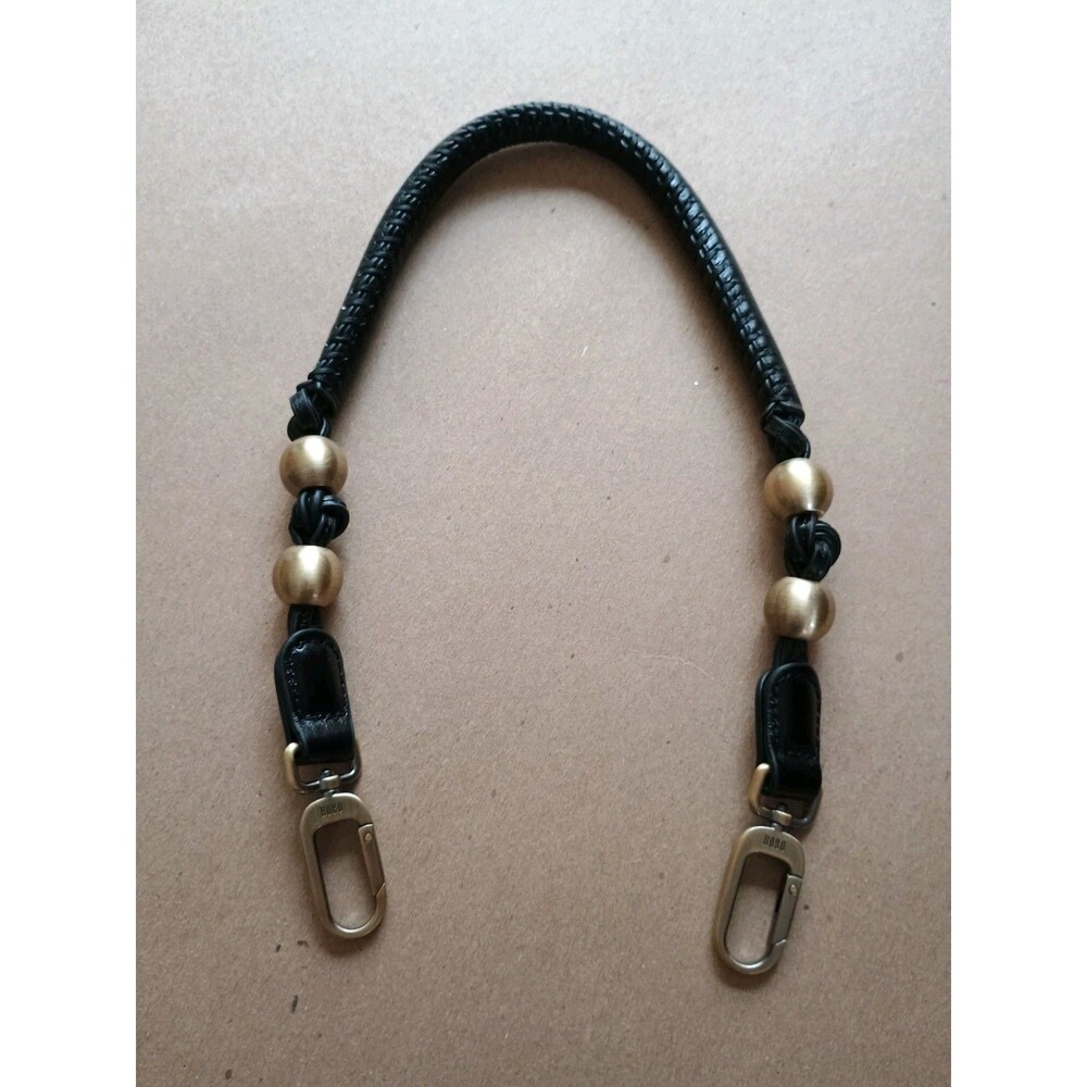 HOBO Tamborine Strap  Polished Leather Black Replacement Bag Purse Strap